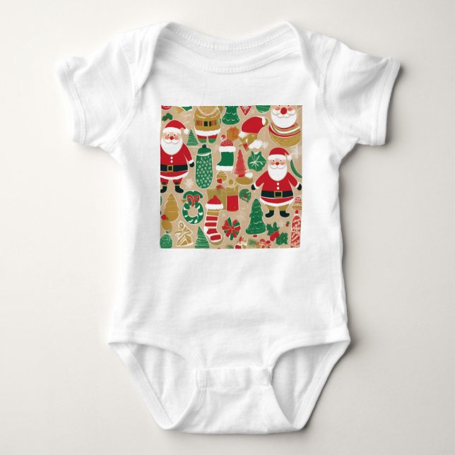 Spelande Helgdag Baby Outfit - Gingerbröd T Shirt (Framsida)