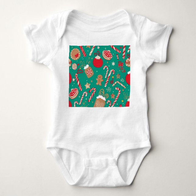 Spelande Helgdag Baby-utfall - handritad T Shirt (Framsida)