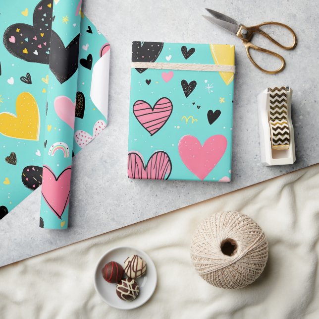 Spelande hjärtklappning Papper Presentpapper (Hantverk)