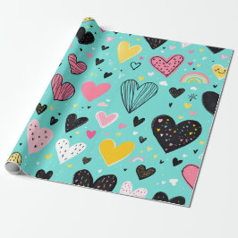 Spelande hjärtklappning Papper Presentpapper