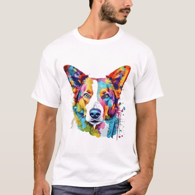 Spelande Hund T-Shirt (Framsida)