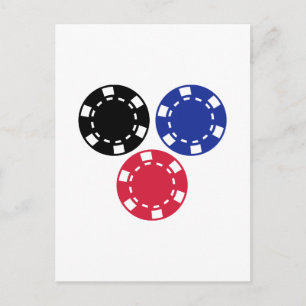 Spelande i Poker chip Vykort
