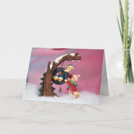 Spelande jul helgkort