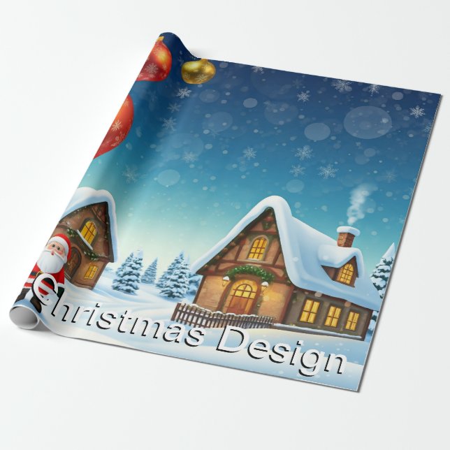 Spelande juldesign presentpapper (Utrullad)