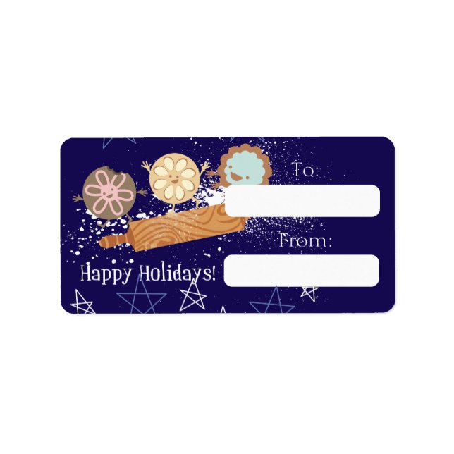 Spelande julkakor från köket adressetikett (Framsidan)