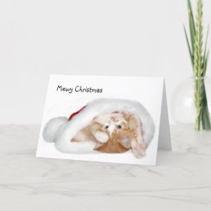 Spelande julkattunge helgkort