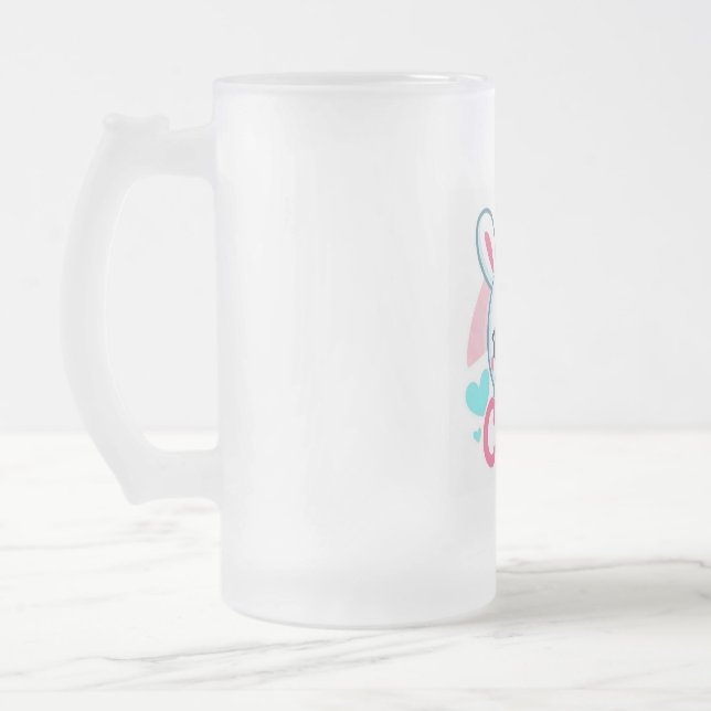 "Spelande kanin Joy Mugg" Frostat Ölglas (Vänster)