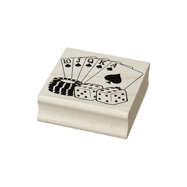 Spelande kasinokort Dice Poker Chip Art Stämpel (Stämpel)