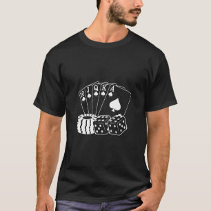 Spelande kasinokort Dice Poker Chip Art T Shirt