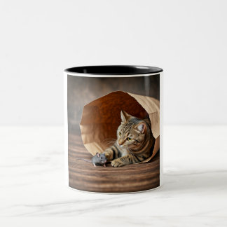 Spelande katt i Mugg