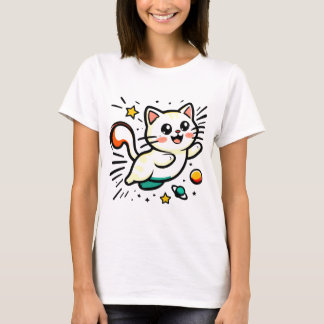 Spelande katt med stjärnor och Bollar T Shirt