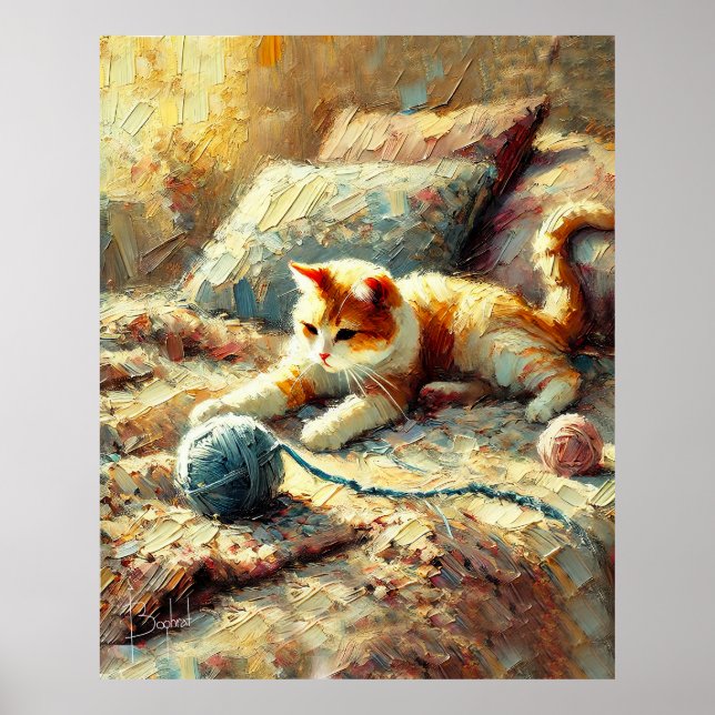 Spelande katt poster (Framsidan)