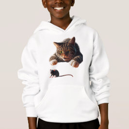 Spelande katt pounting på mus - Funny Tecknad Desi T Shirt