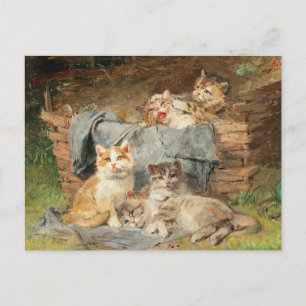 Spelande katter Julius Adam the Younger Vykort
