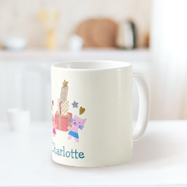Spelande katter med presentljus Gult Namn Kaffemugg