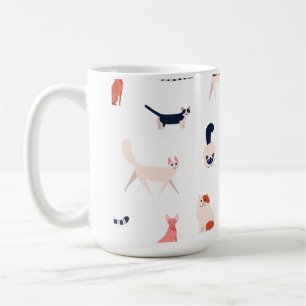 Spelande Katter Mönster - Cute Kattdjur Älskare Kaffemugg