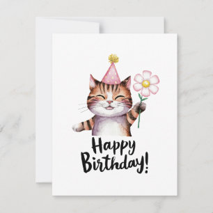 Spelande kattfödelsedagsdesign med Daisy Julkort