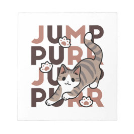 Spelande kattjumpönsdesign - pumpform - Pun Purr P Anteckningsblock