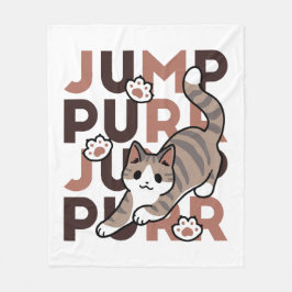 Spelande kattjumpönsdesign - pumpform - Pun Purr P Fleecefilt