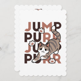 Spelande kattjumpönsdesign - pumpform - Pun Purr P Julkort