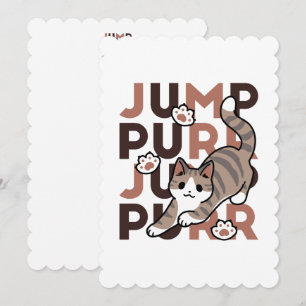 Spelande kattjumpönsdesign - pumpform - Pun Purr P Julkort