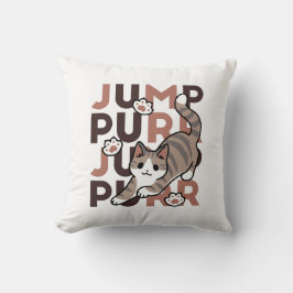 Spelande kattjumpönsdesign - pumpform - Pun Purr P Kudde
