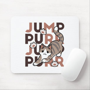 Spelande kattjumpönsdesign - pumpform - Pun Purr P Musmatta