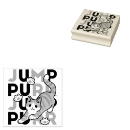 Spelande kattjumpönsdesign - pumpform - Pun Purr P Stämpel