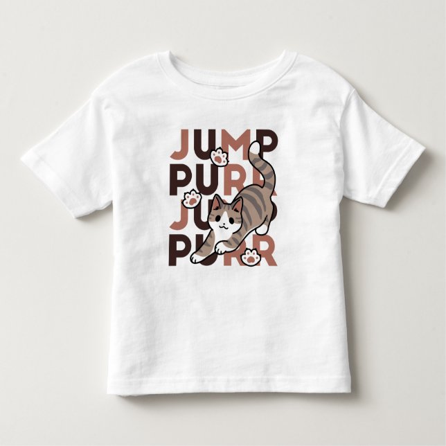 Spelande kattjumpönsdesign - pumpform - Pun Purr P T Shirt (Framsida)