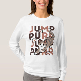 Spelande kattjumpönsdesign - pumpform - Pun Purr P T Shirt