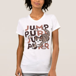 Spelande kattjumpönsdesign - pumpform - Pun Purr P T Shirt