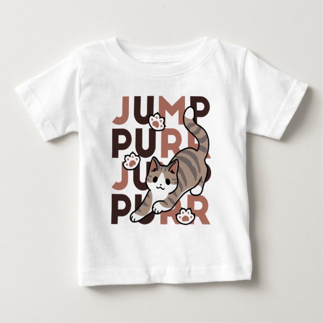 Spelande kattjumpönsdesign - pumpform - Pun Purr P T Shirt (Framsida)