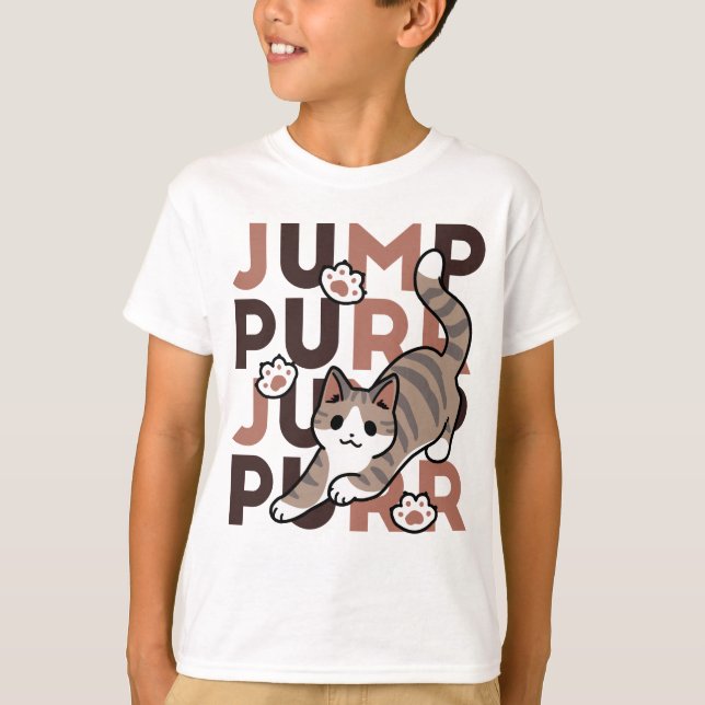 Spelande kattjumpönsdesign - pumpform - Pun Purr P T Shirt (Framsida)