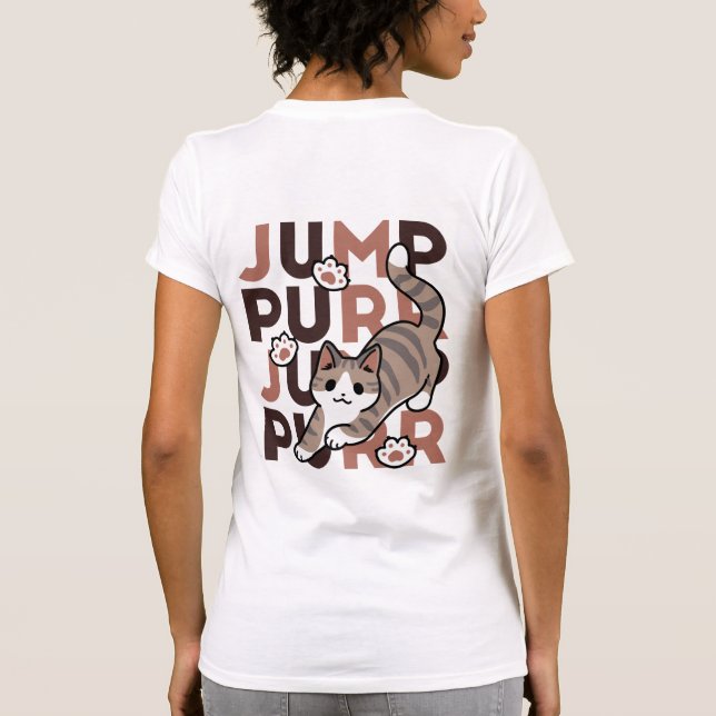 Spelande kattjumpönsdesign - pumpform - Pun Purr P T Shirt (Baksida)