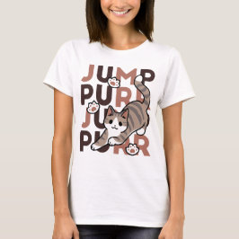 Spelande kattjumpönsdesign - pumpform - Pun Purr P T Shirt