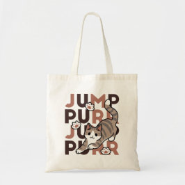 Spelande kattjumpönsdesign - pumpform - Pun Purr P Tygkasse