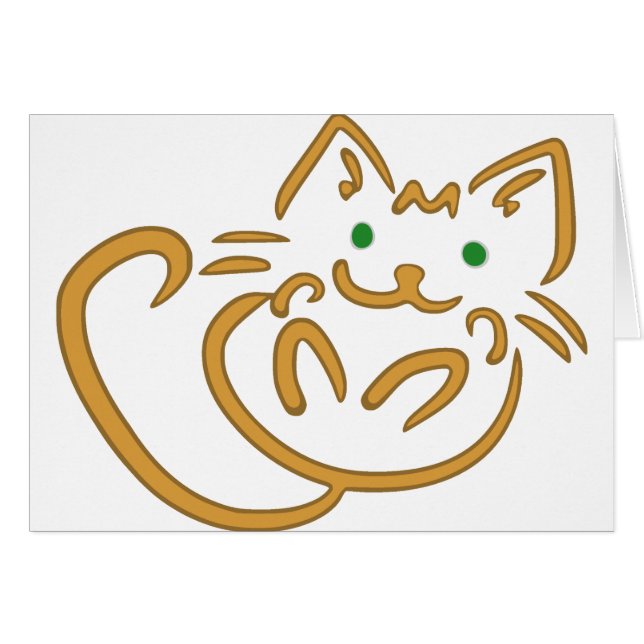 Spelande Kattunge Hälsningskort (Framsidan Horizontal)