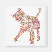 Spelande Kattunge i rosa Magnet