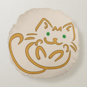 Spelande Kattunge Rund Kudde