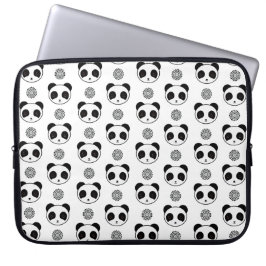 Spelande Kawaii Panda Mandala Mönster Laptop Fodral
