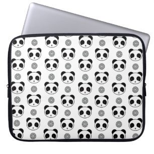 Spelande Kawaii Panda Mandala Mönster Laptop Fodral
