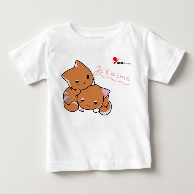 Spelande Kittens Baby T-Shirt (Framsida)