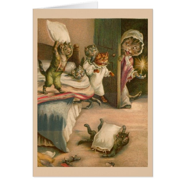 Spelande kittens hälsningskort (Framsidan)