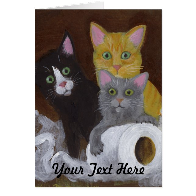 Spelande kittens hälsningskort (Framsidan)