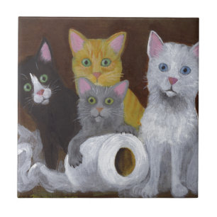 Spelande kittens kakelplatta