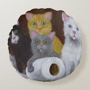 Spelande kittens rund kudde
