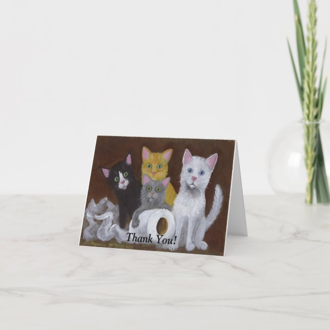 Spelande kittens tack kort (Framsida)