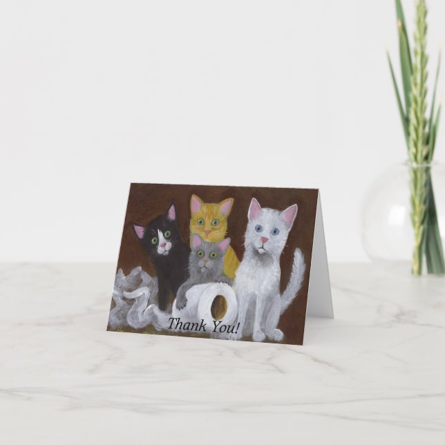 Spelande kittens tack kort (Framsida)