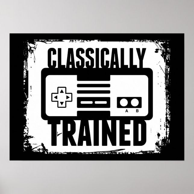 Spelande - Klassiskt utbildat - Lustigt videospel Poster (Framsidan)