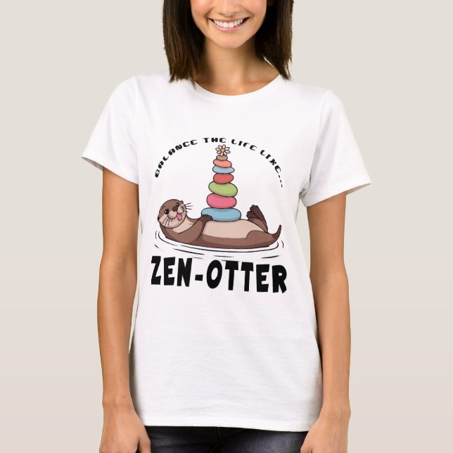 Spelande konst - Zen Stone Balance T Shirt (Framsida)